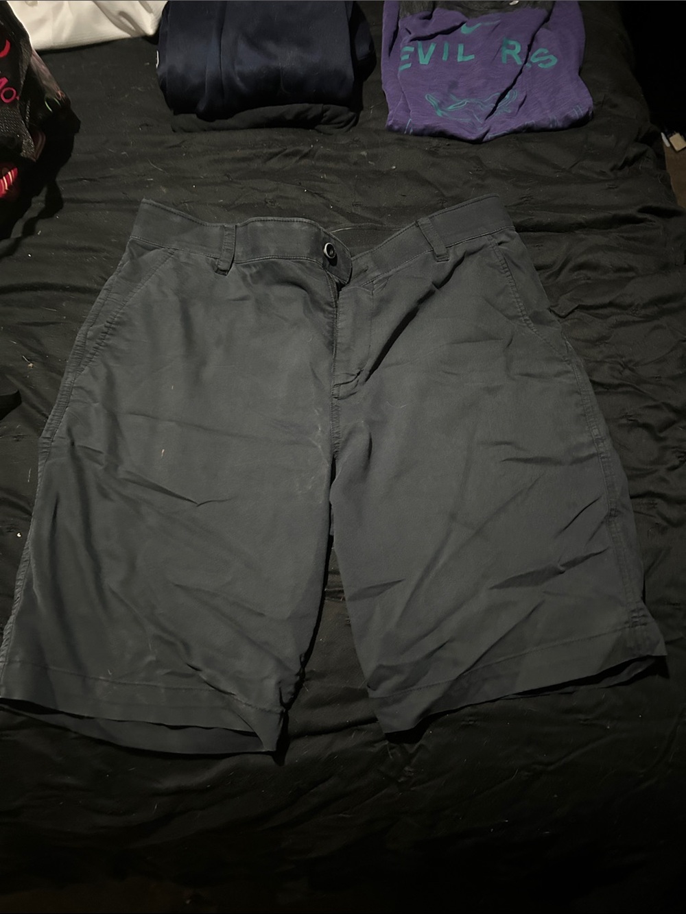 Nike Men's Charcoal Flat-Front Casual Shorts